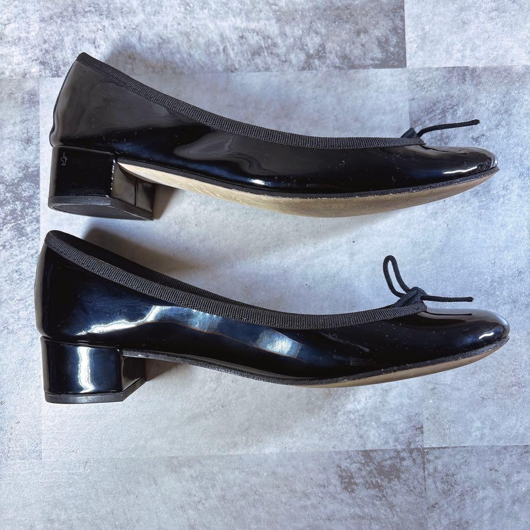 極美品✨レペット カミーユ 38.5 バレエシューズ リボン エナメル 黒