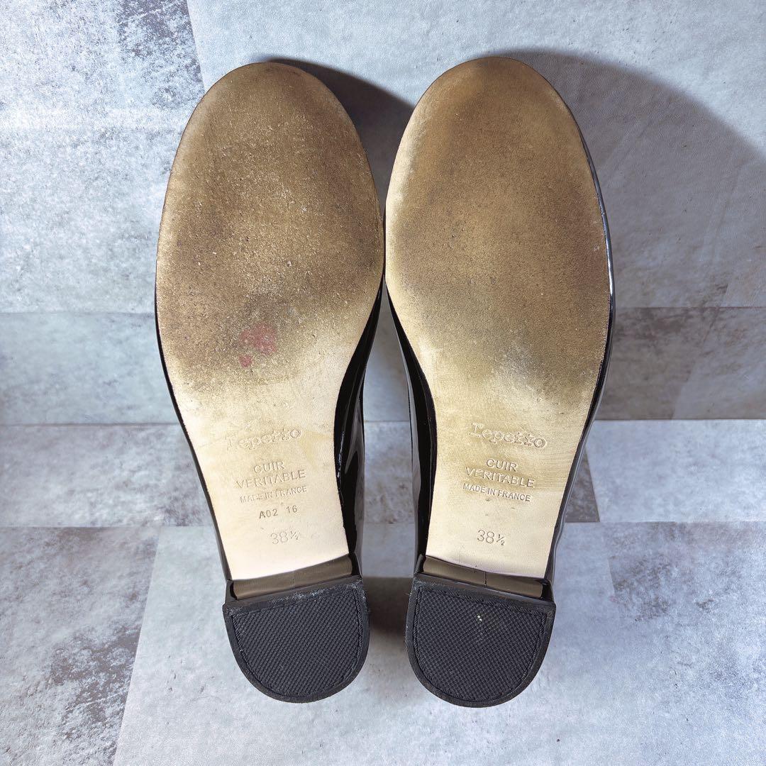 極美品✨レペット カミーユ 38.5 バレエシューズ リボン エナメル 黒