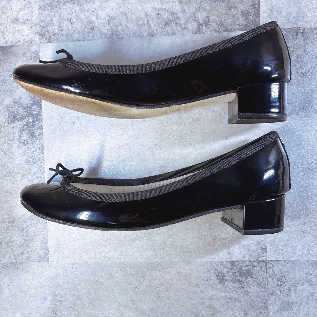極美品✨レペット カミーユ 38.5 バレエシューズ リボン エナメル 黒