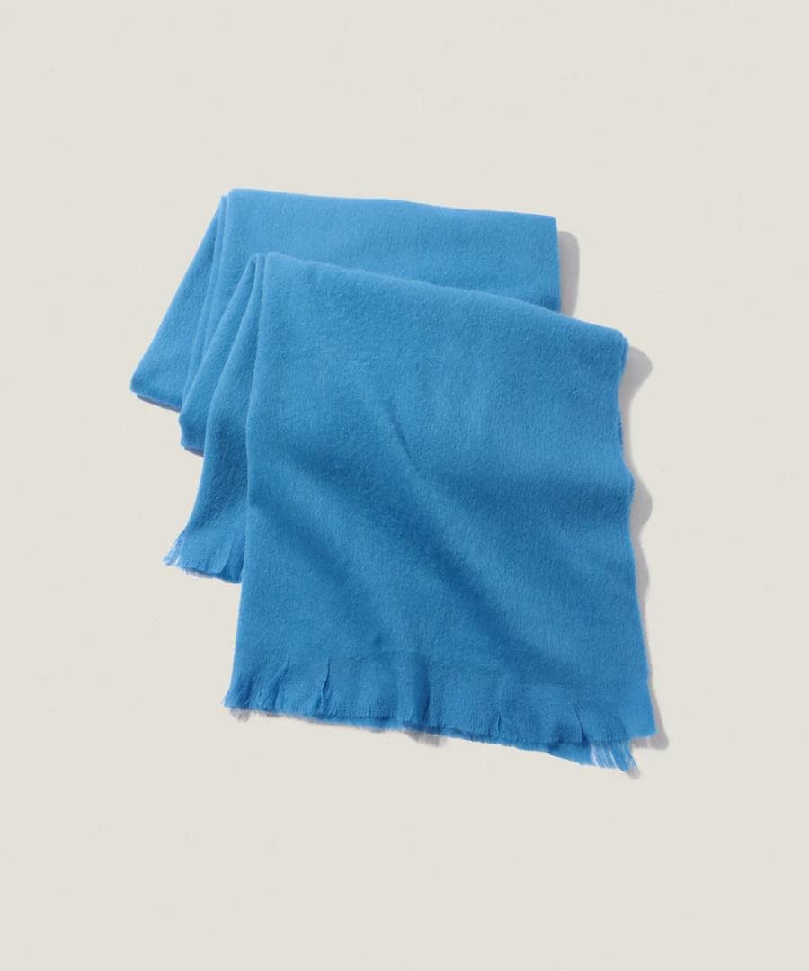 入手困難★新品タグ付★アソースメレ超大判スーリーアルパカシャギーストール青ブルー