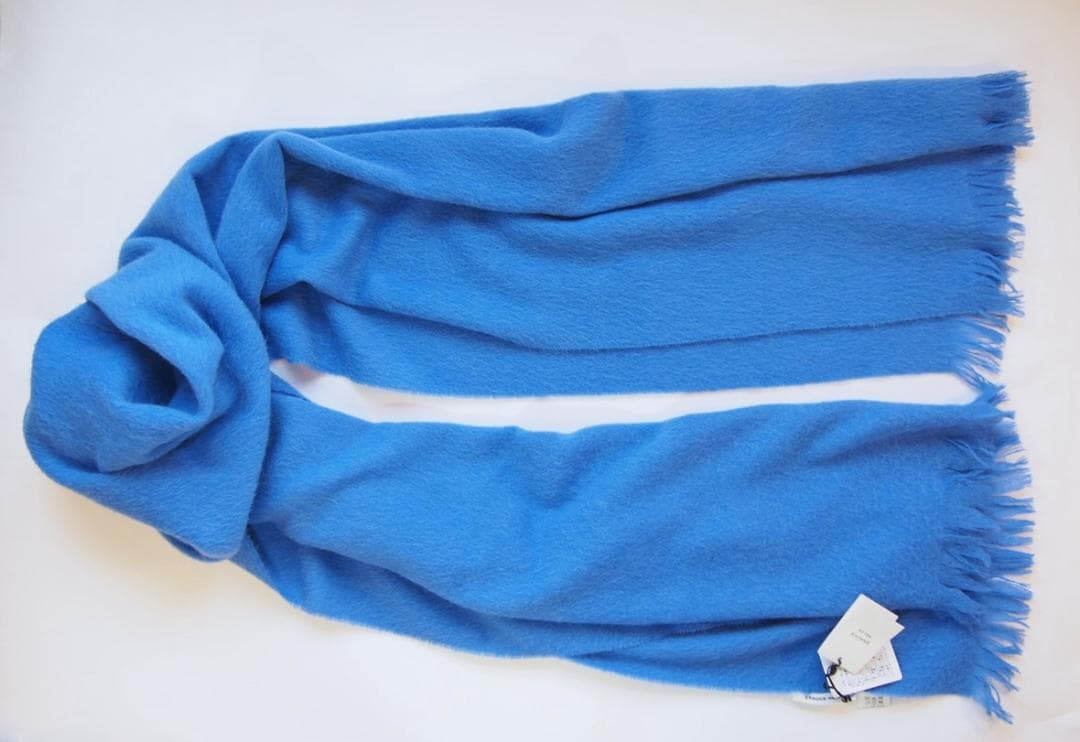 入手困難★新品タグ付★アソースメレ超大判スーリーアルパカシャギーストール青ブルー