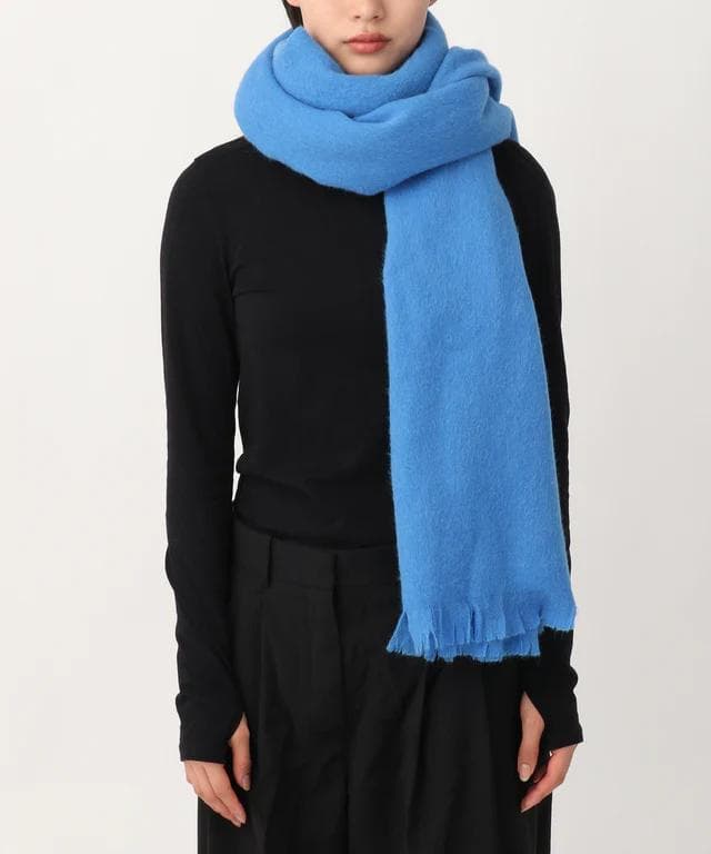 入手困難★新品タグ付★アソースメレ超大判スーリーアルパカシャギーストール青ブルー