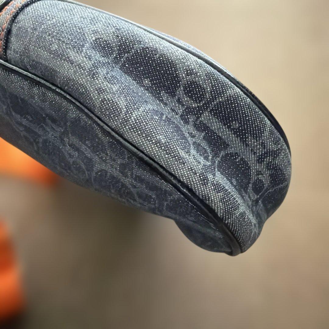 ディオールデニム サドルバッグ ショルダートロッター柄オレンジ Dior