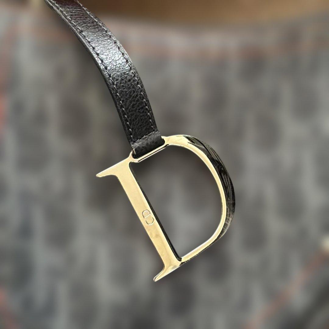 ディオールデニム サドルバッグ ショルダートロッター柄オレンジ Dior
