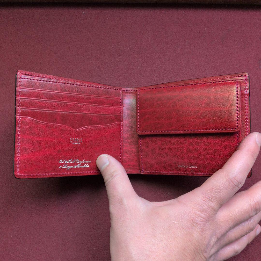 【新品】キプリス　シェルコードバン&ルーガショルダー　小銭入れ付き二つ折り財布