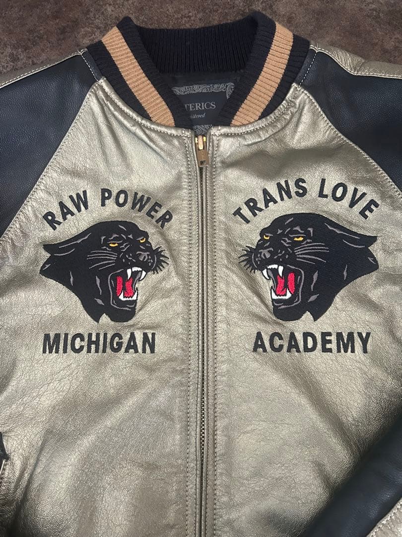 HYSTERIC GLAMOUR 【即完】【美品Ｓサイズ】 山羊革スカジャン刺繍