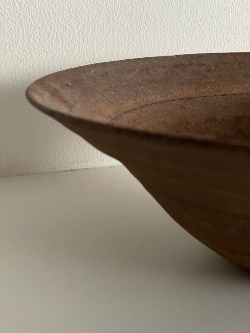 二階堂明弘 焼き締め8.5寸 リム大鉢