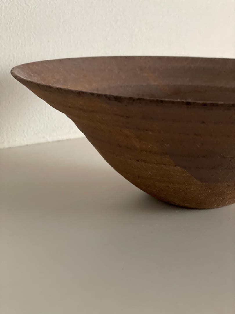 二階堂明弘 焼き締め8.5寸 リム大鉢