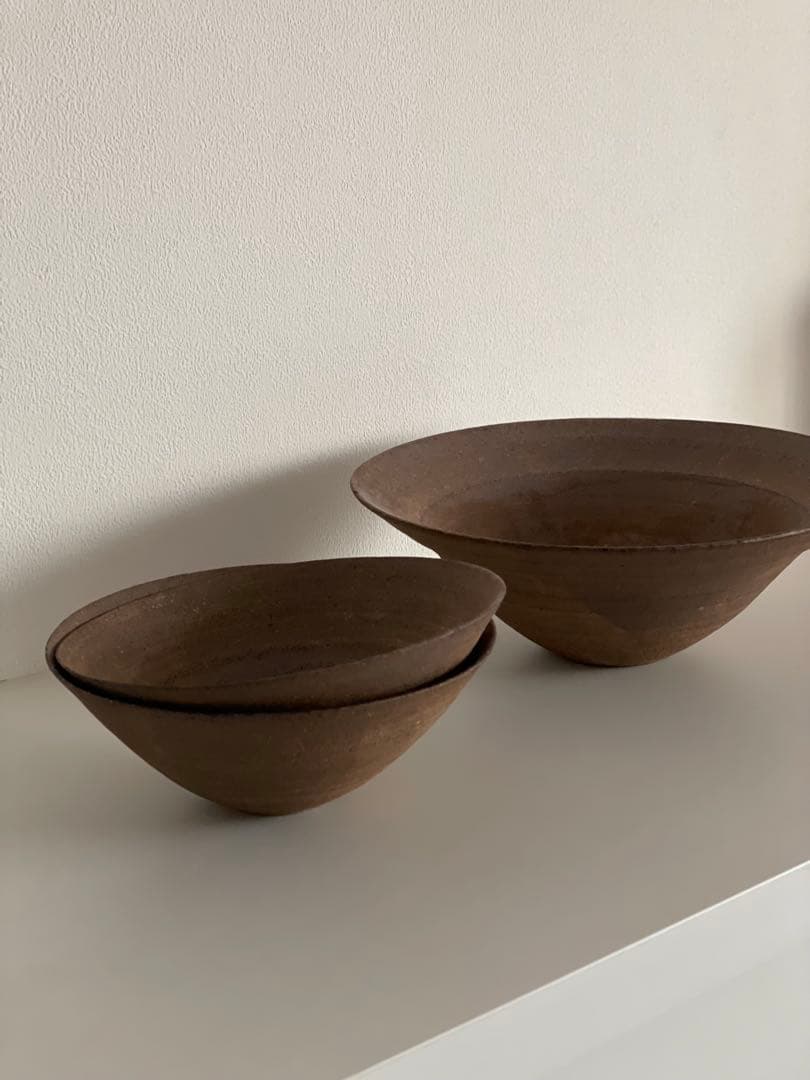 二階堂明弘 焼き締め8.5寸 リム大鉢