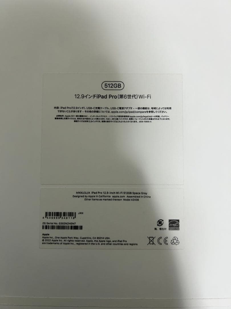 iPad Pro 12.9インチ 第6世代 512GB