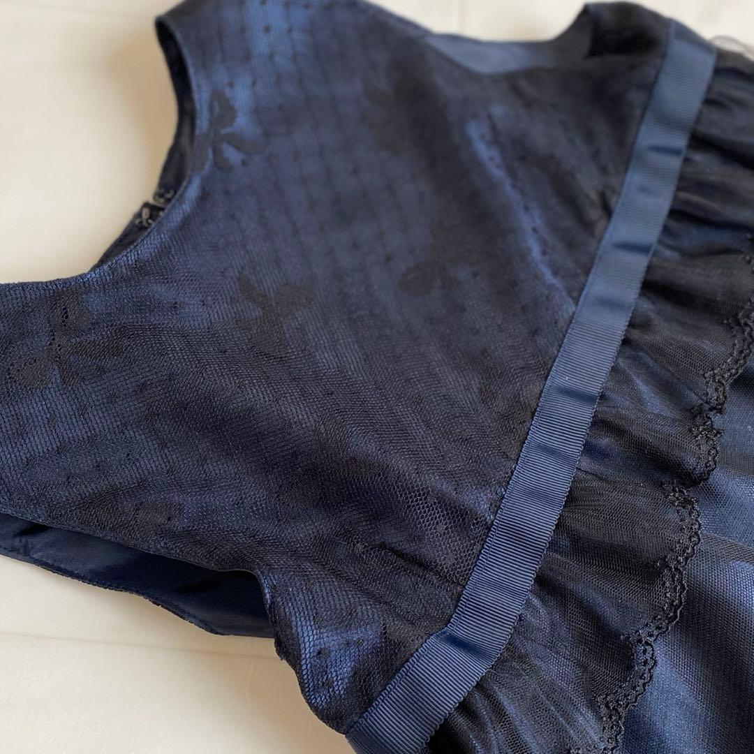 清楚!!白×ネイビー＊フォーマル 120 入学 卒園 発表会 七五三⋈女の子