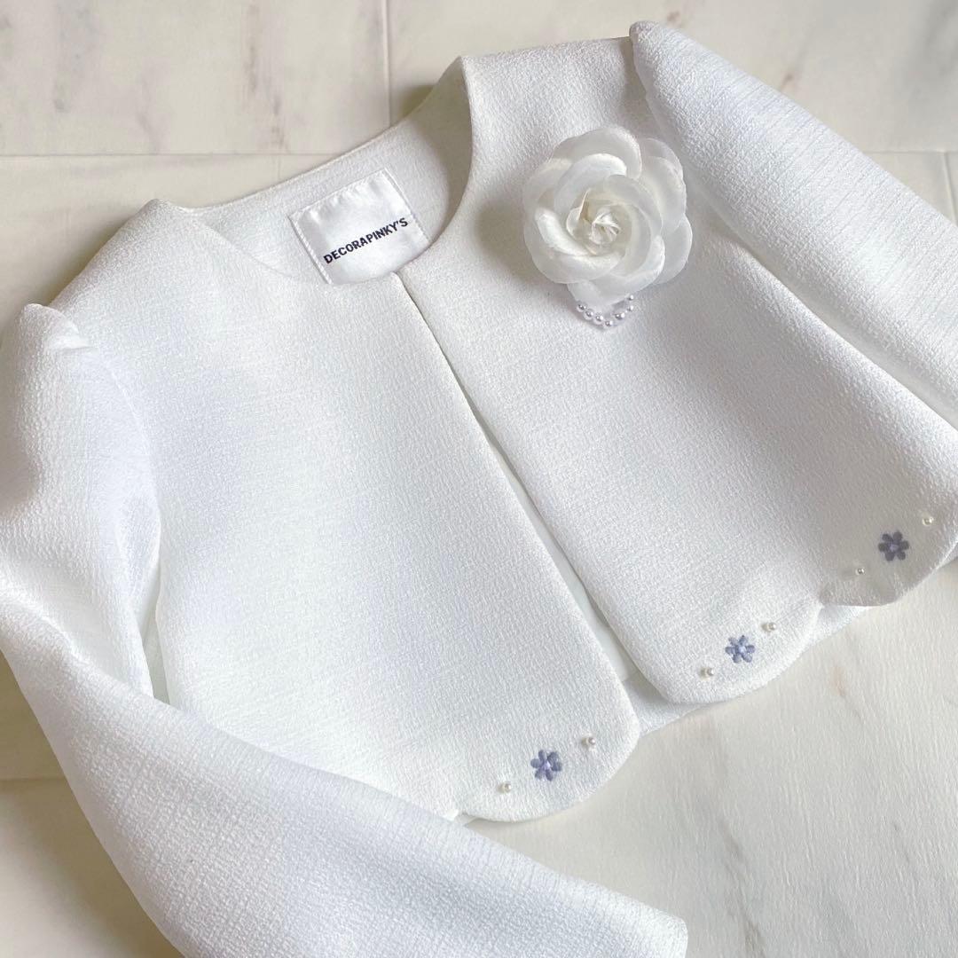 清楚!!白×ネイビー＊フォーマル 120 入学 卒園 発表会 七五三⋈女の子