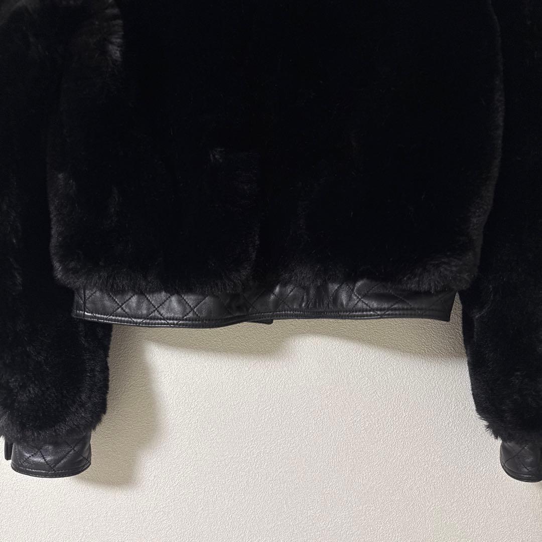 年末SALE SANDRO faux fur x 羊皮 ボンバージャケット