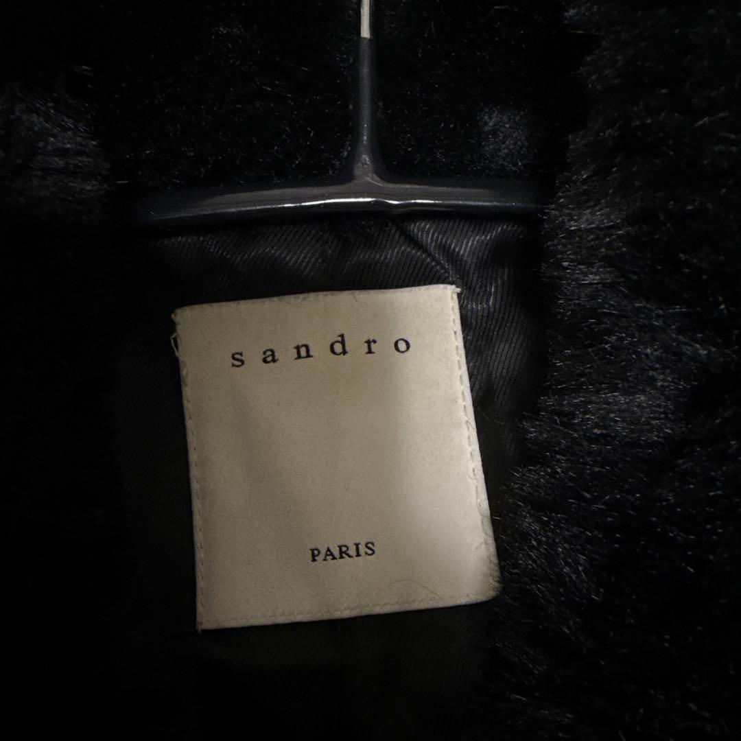 年末SALE SANDRO faux fur x 羊皮 ボンバージャケット
