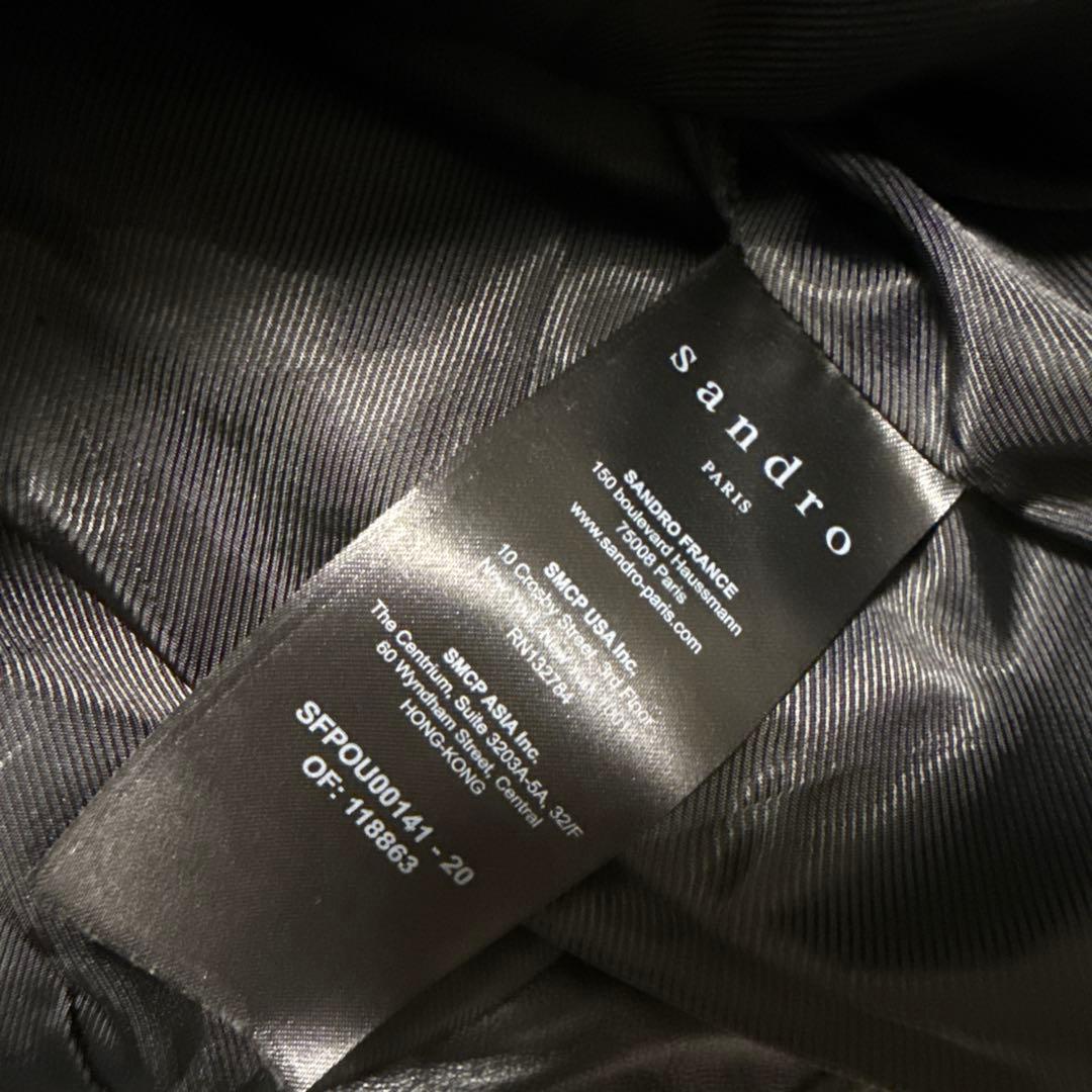 年末SALE SANDRO faux fur x 羊皮 ボンバージャケット