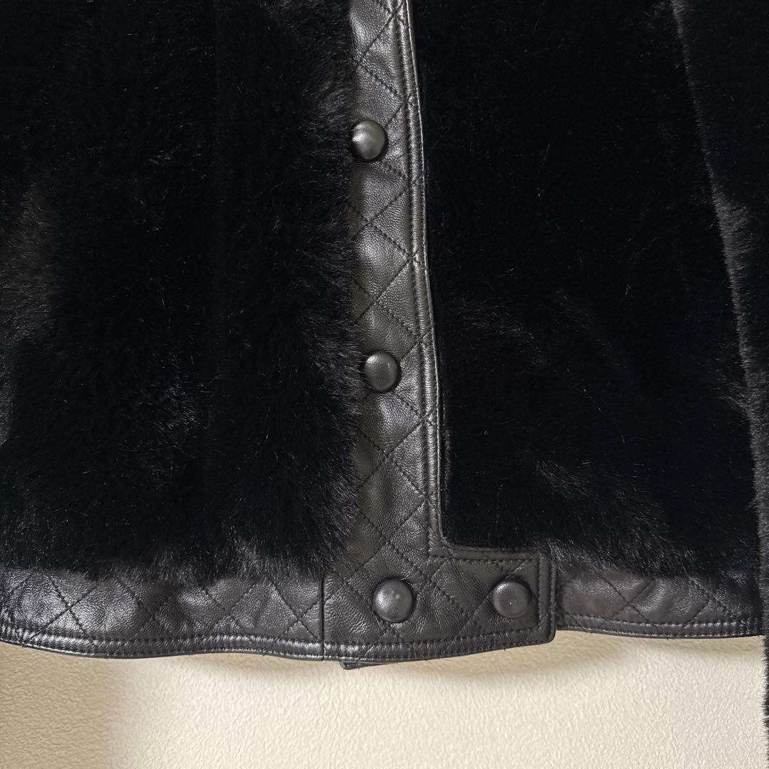 年末SALE SANDRO faux fur x 羊皮 ボンバージャケット