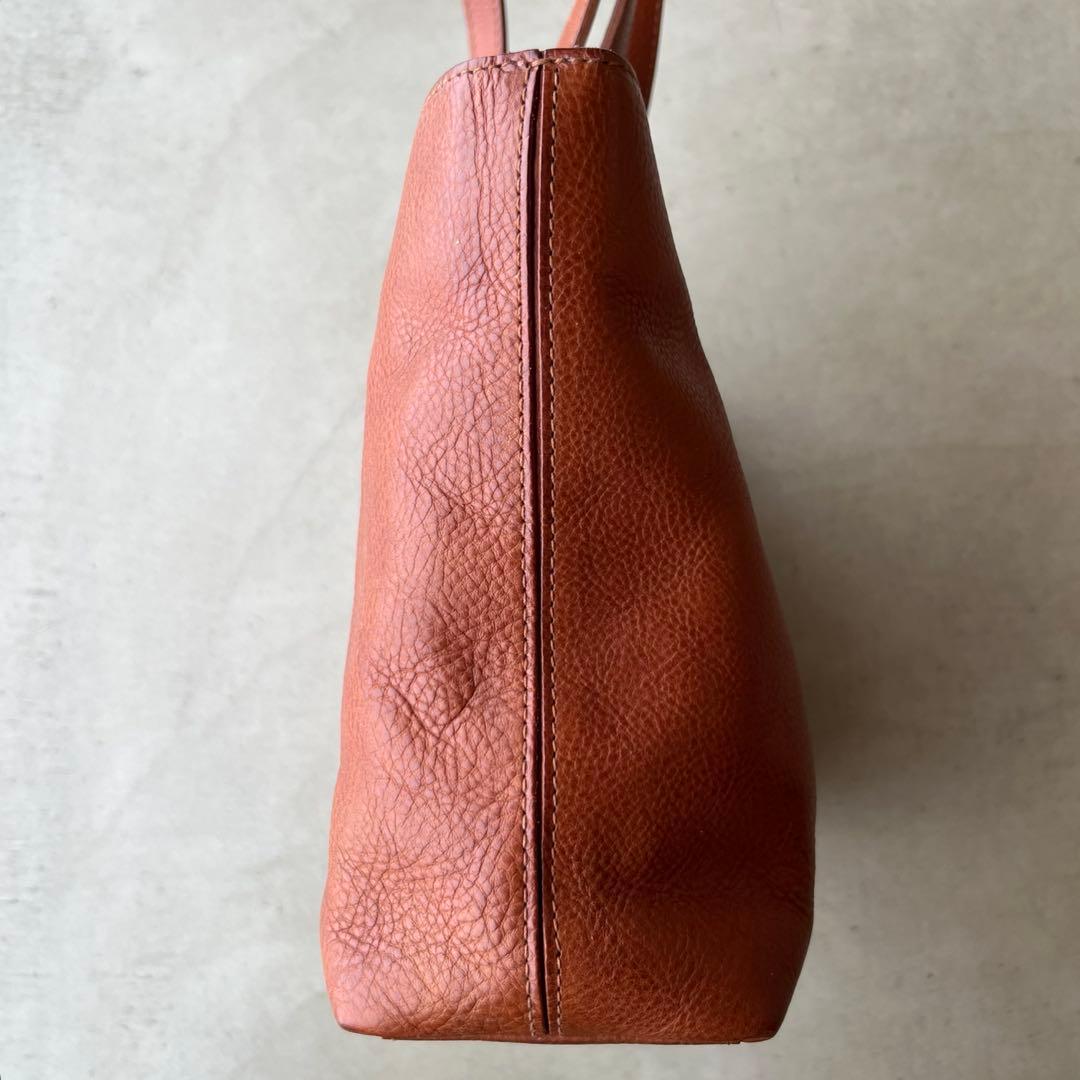 【genten】ゲンテン　トートバッグ　レザー　トスカ　ブラウン　A4