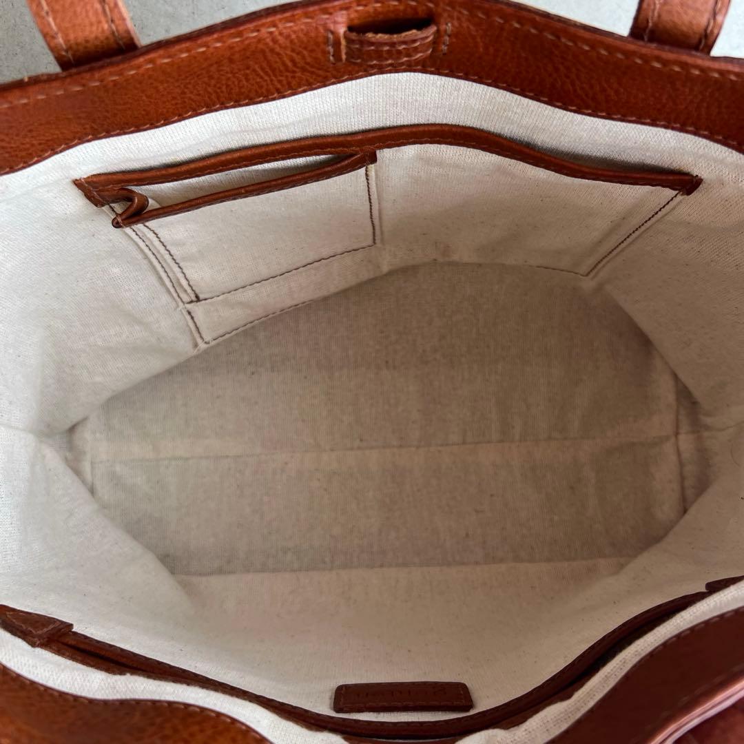 【genten】ゲンテン　トートバッグ　レザー　トスカ　ブラウン　A4