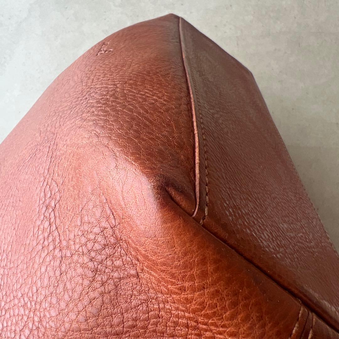 【genten】ゲンテン　トートバッグ　レザー　トスカ　ブラウン　A4