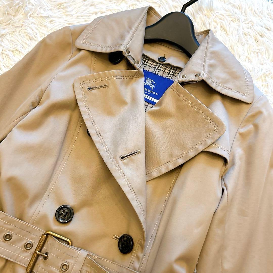 【美品】バーバリーブルーレーベル　ライナー付きトレンチコート　チェック　36