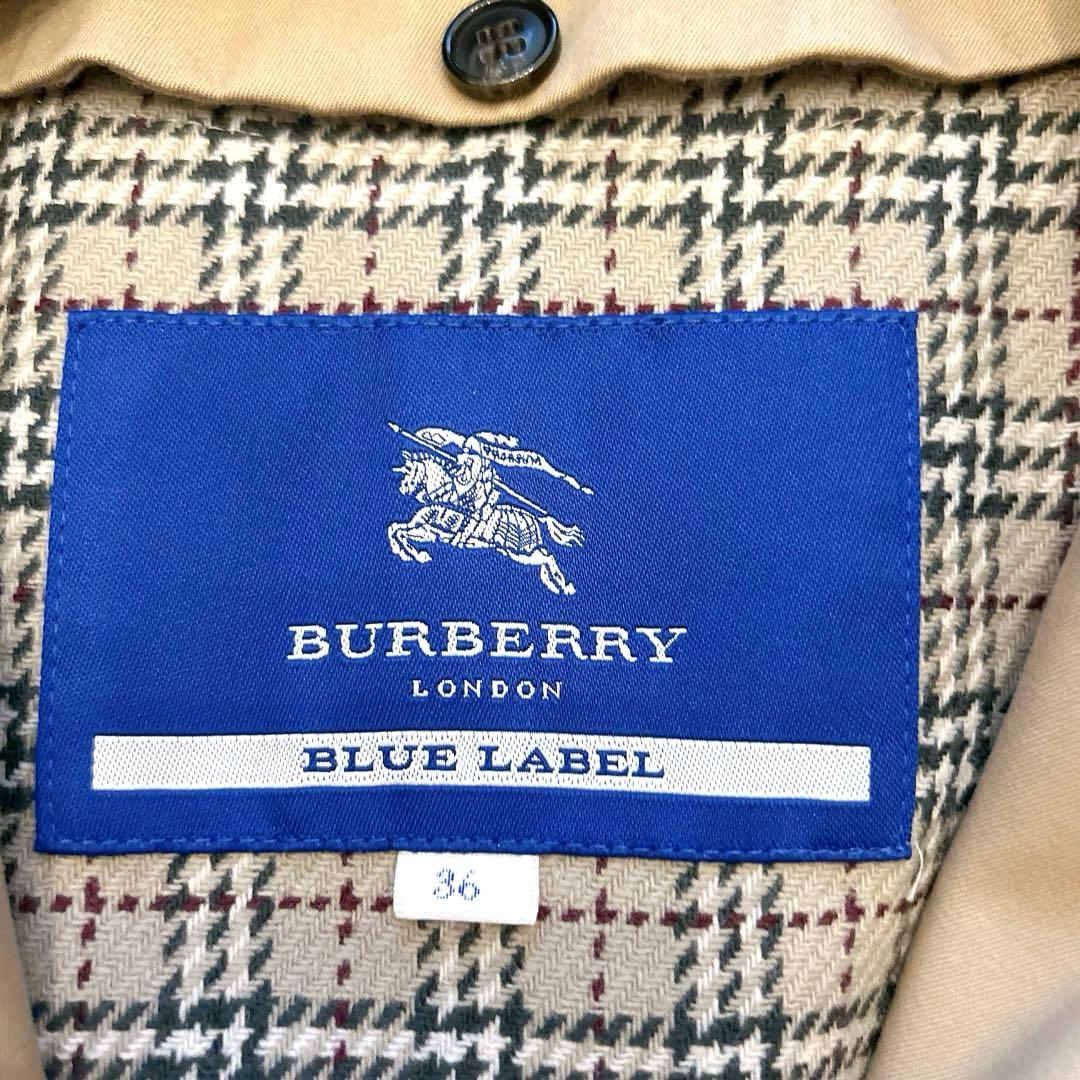 【美品】バーバリーブルーレーベル　ライナー付きトレンチコート　チェック　36