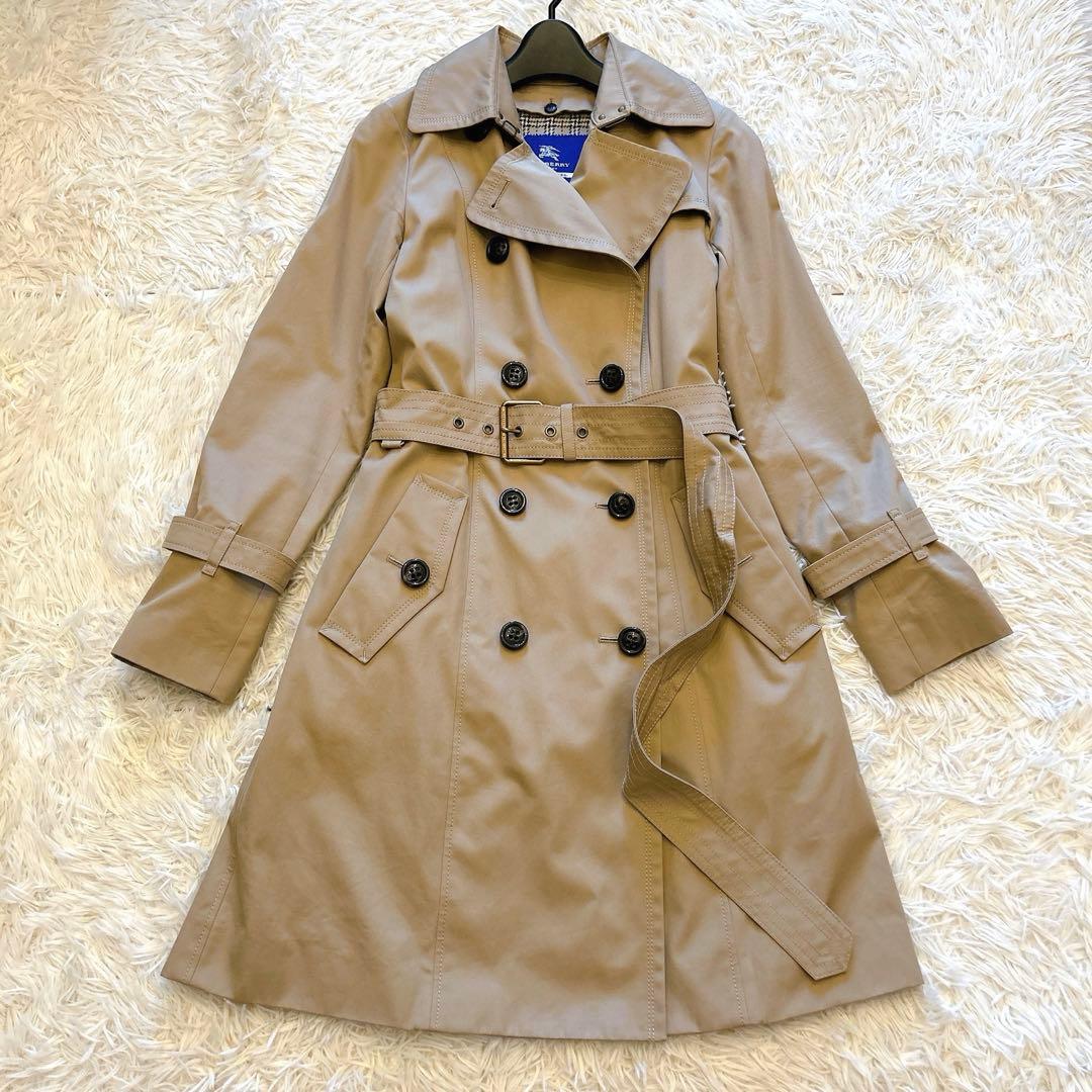 【美品】バーバリーブルーレーベル　ライナー付きトレンチコート　チェック　36