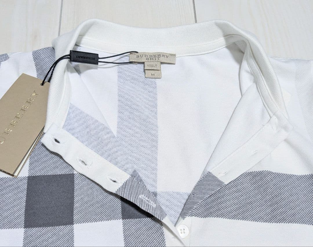未使用★バーバリーブリット ポロシャツ 半袖 メガチェック ノバチェック