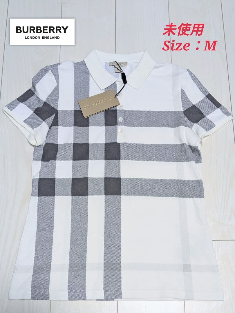 未使用★バーバリーブリット ポロシャツ 半袖 メガチェック ノバチェック