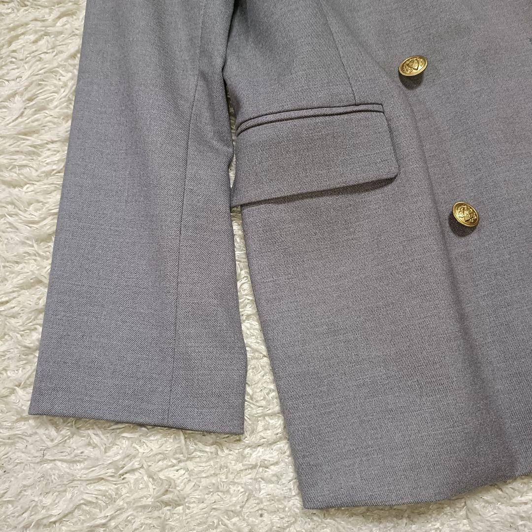 【美品】ミラオーウェン 金ボタン ダブルブレザー ジャケット グレー