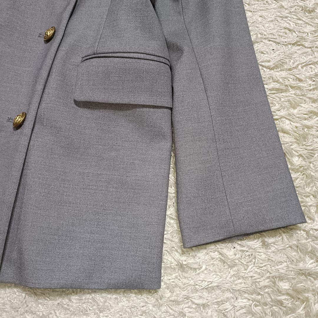 【美品】ミラオーウェン 金ボタン ダブルブレザー ジャケット グレー
