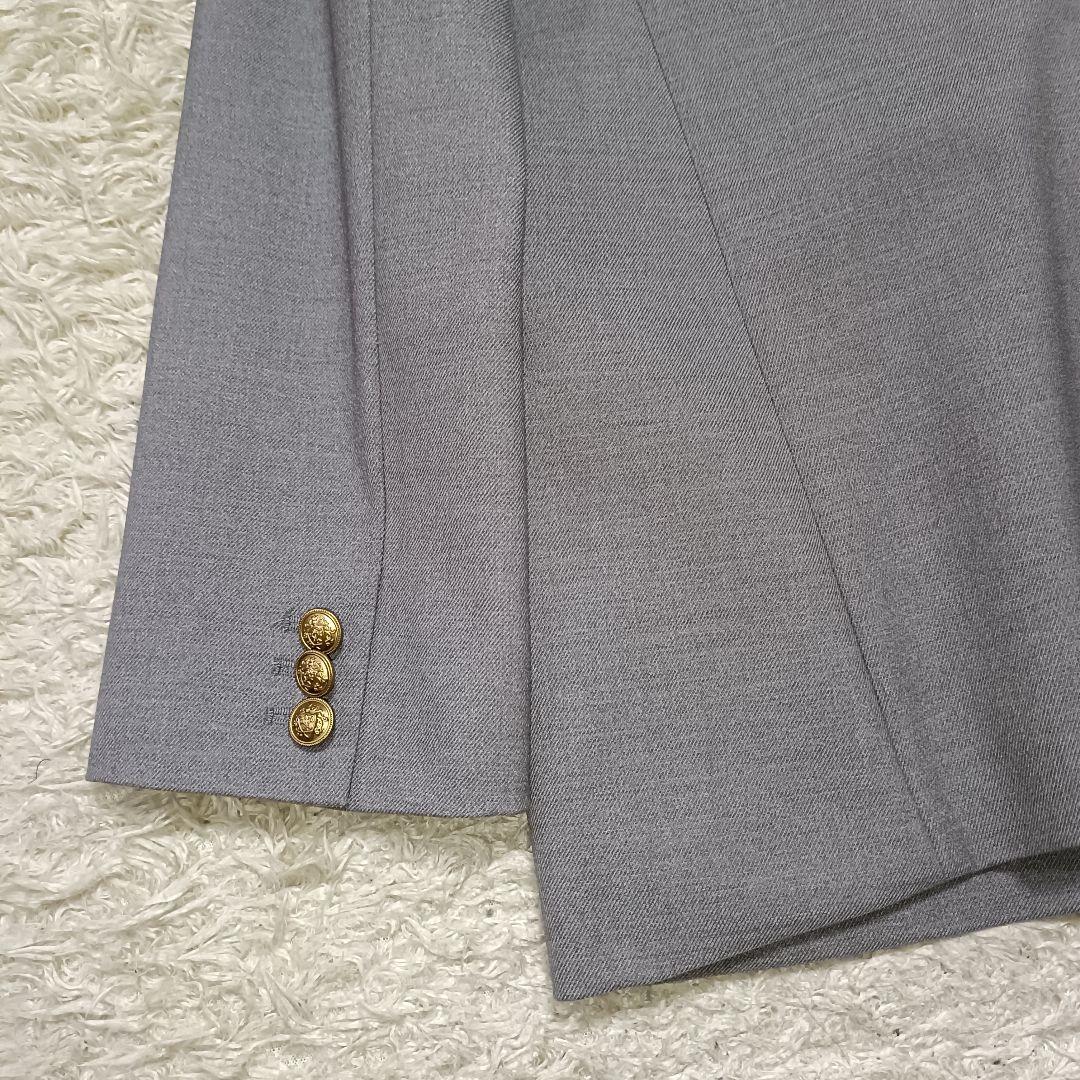 【美品】ミラオーウェン 金ボタン ダブルブレザー ジャケット グレー