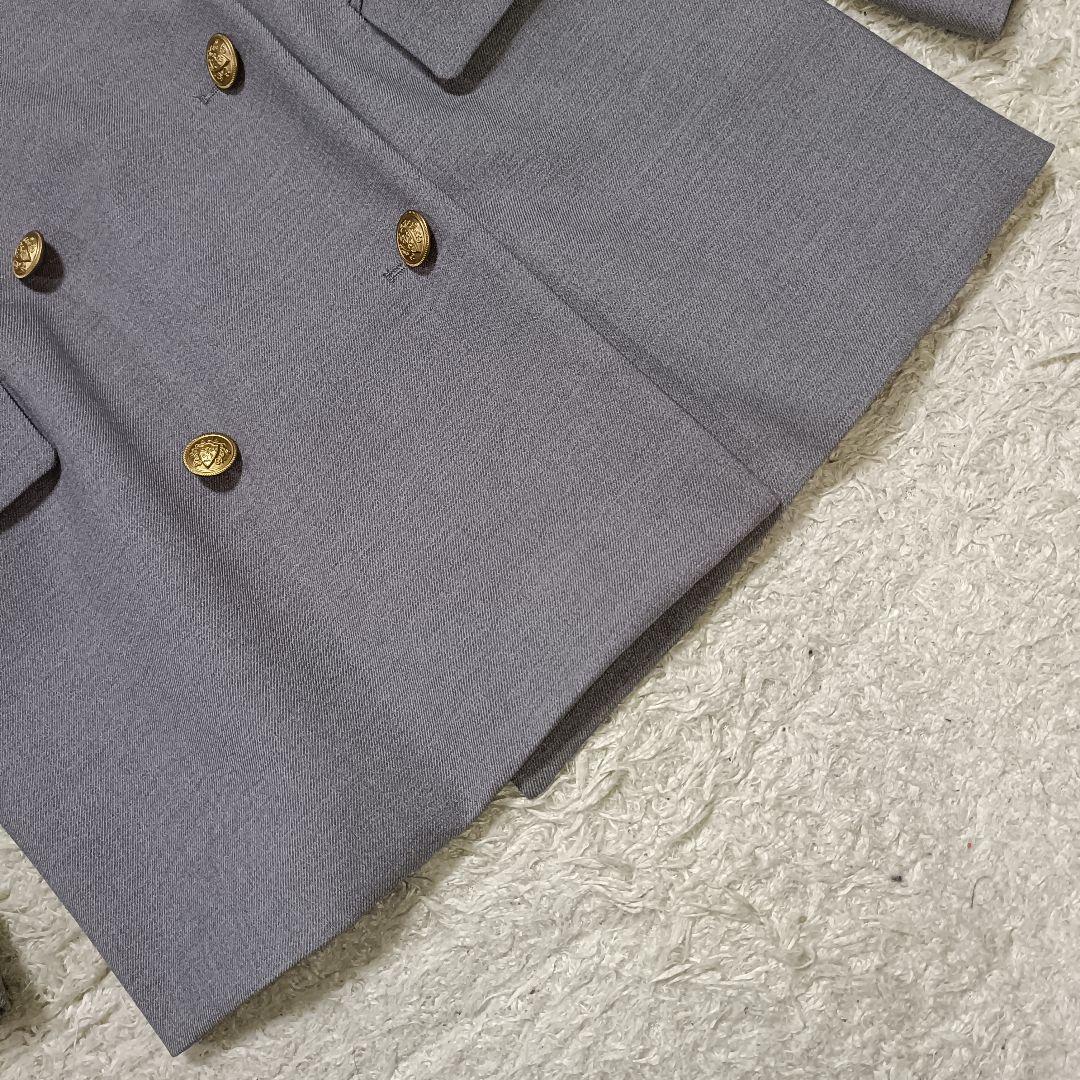 【美品】ミラオーウェン 金ボタン ダブルブレザー ジャケット グレー