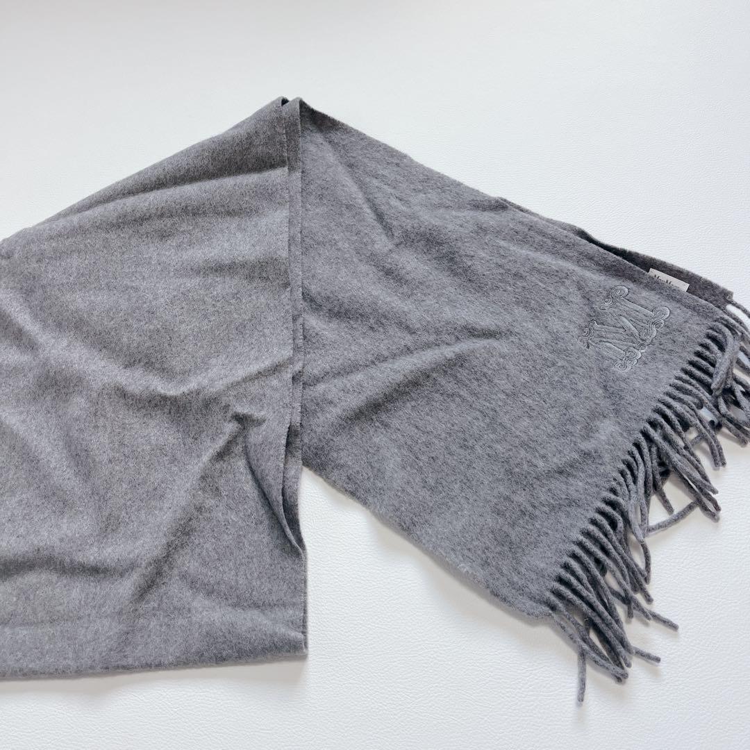 未使用級✨カシミヤ100% Max Mara マフラー　ストール　袋付　グレー