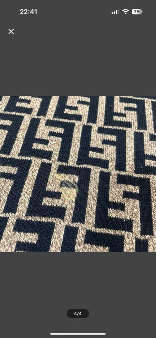 フェンディ総柄ズッカブラックブラウン男女兼用マフラー