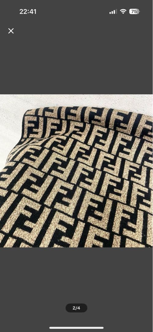 フェンディ総柄ズッカブラックブラウン男女兼用マフラー