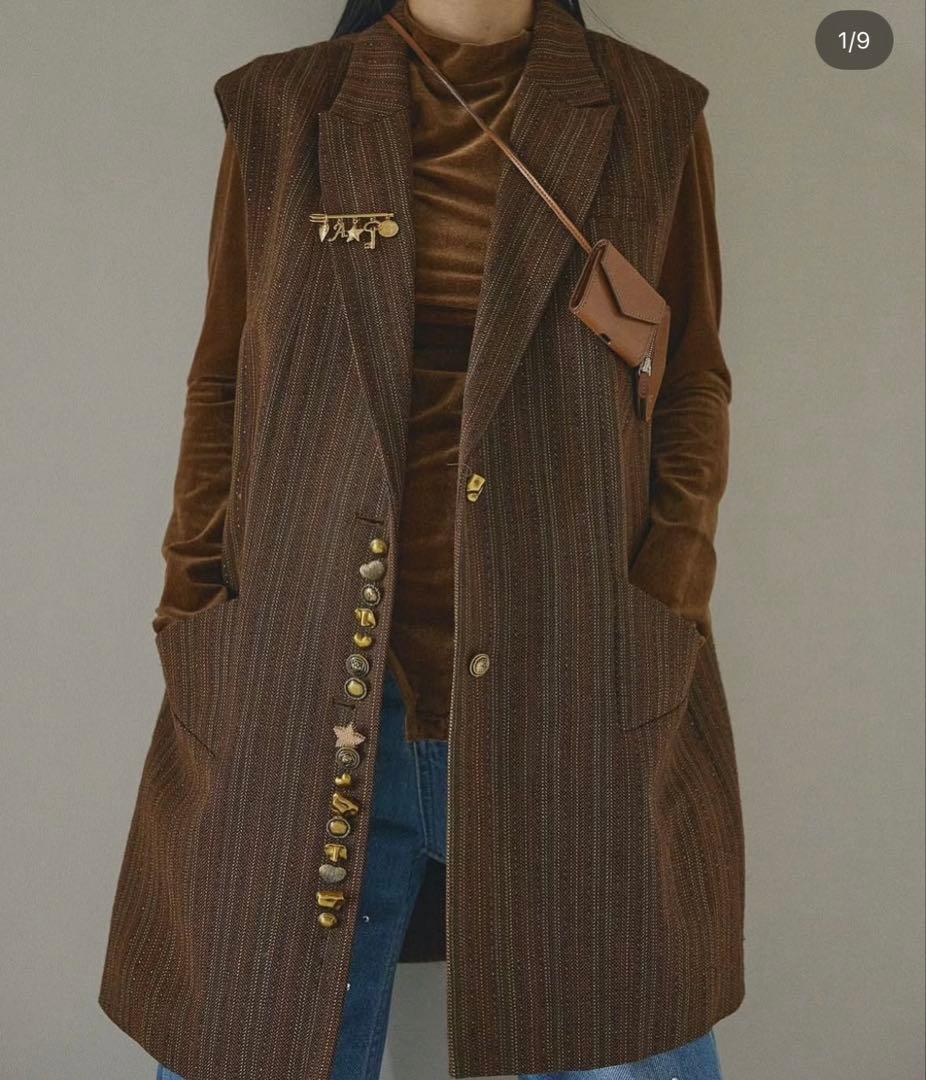 トップス AMERI UND MANY MOTIF BUTTON VEST