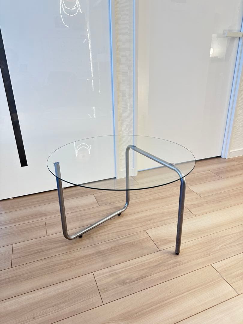 ART OF BLACK ガラス ラウンド 丸 テーブル 60cm