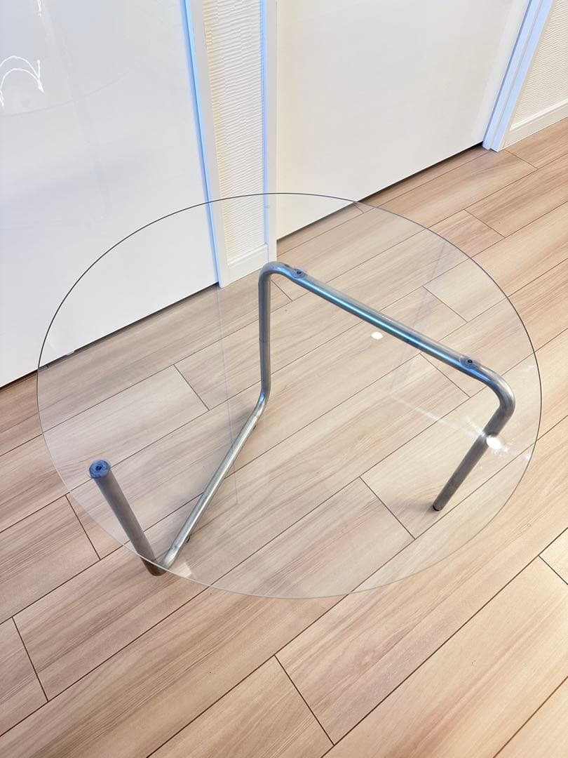 ART OF BLACK ガラス ラウンド 丸 テーブル 60cm