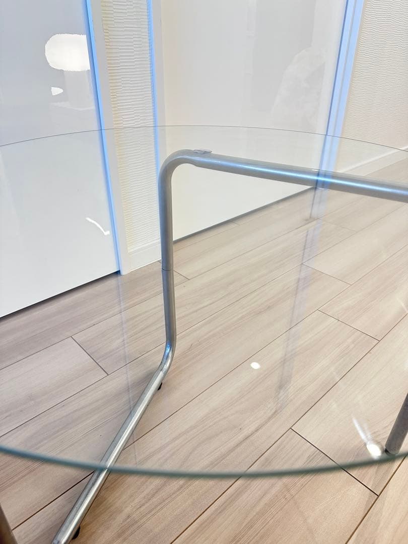 ART OF BLACK ガラス ラウンド 丸 テーブル 60cm