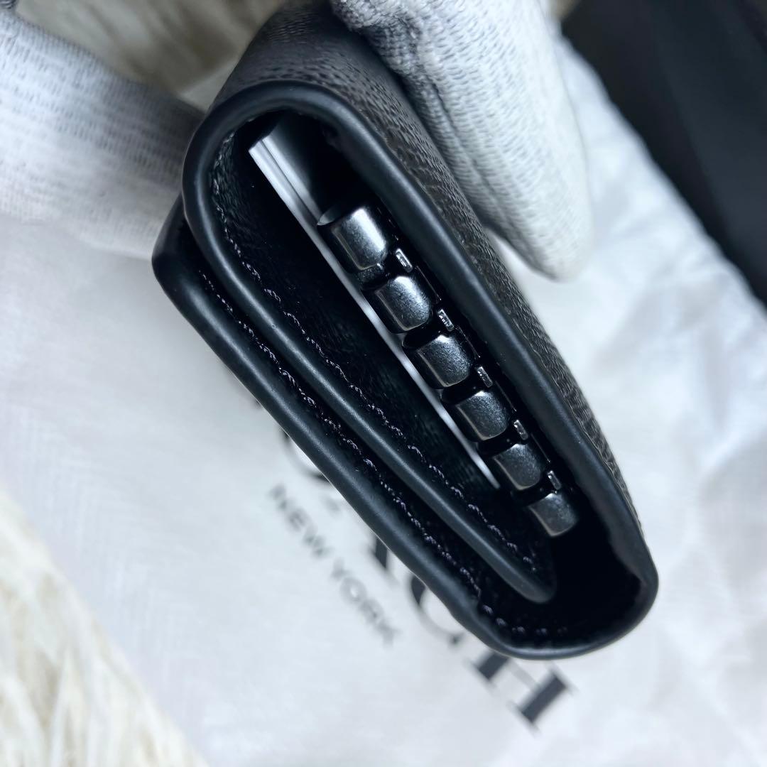 未使用級 COACH キーケース レザーブラック 箱付き