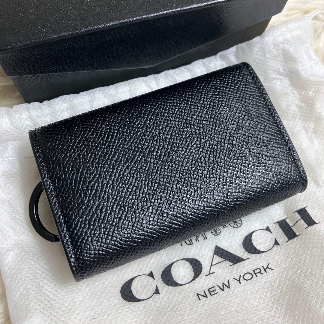 未使用級 COACH キーケース レザーブラック 箱付き