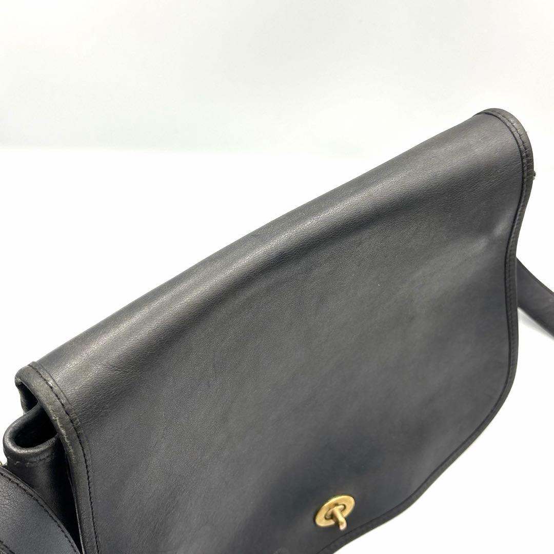 希少 USA製 オールドコーチ ショルダーバッグ ターンロック 紺 ネイビー