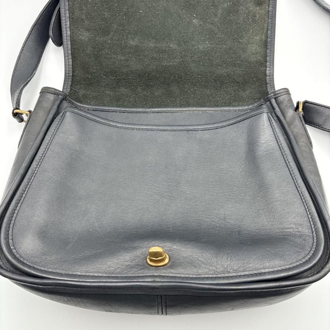 希少 USA製 オールドコーチ ショルダーバッグ ターンロック 紺 ネイビー