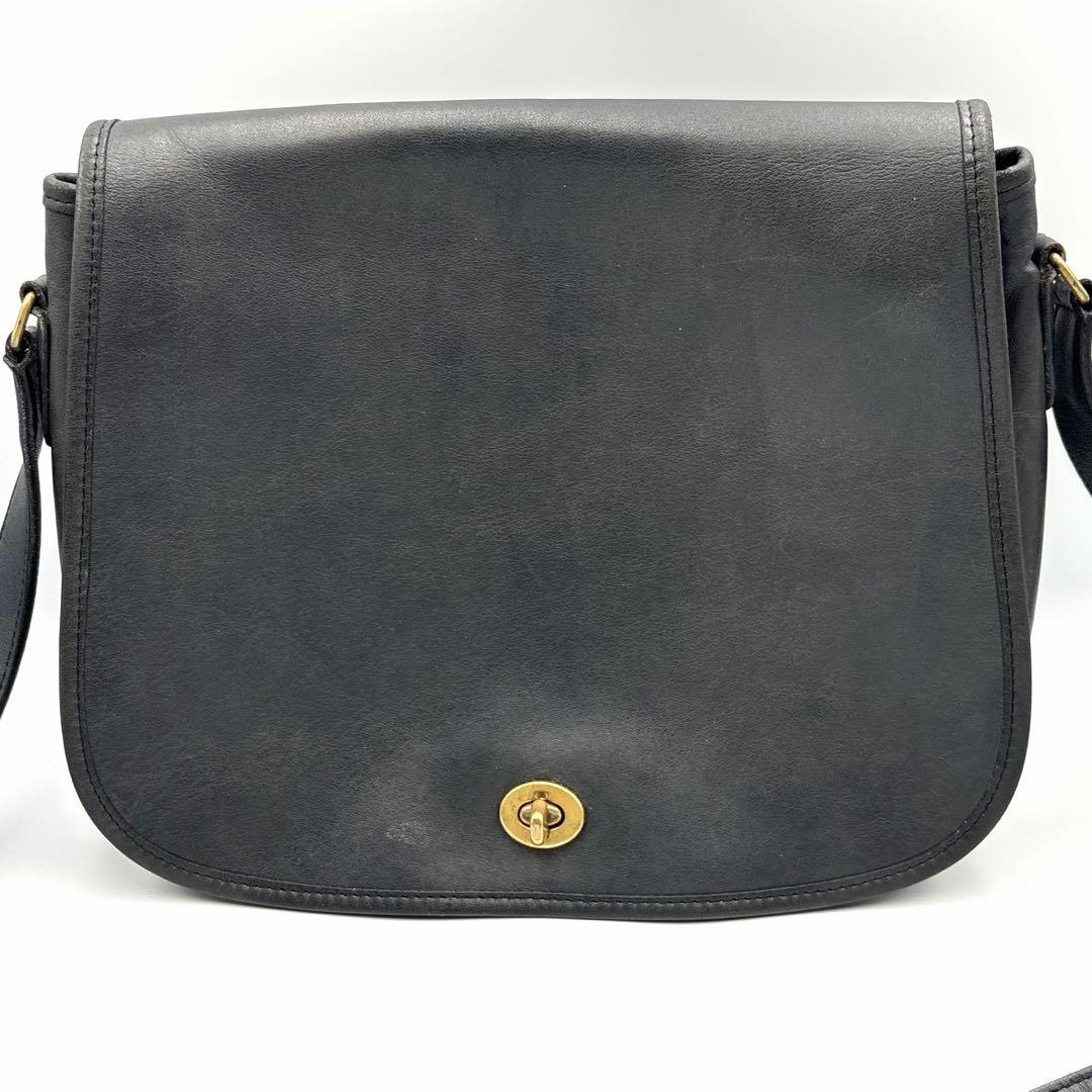 希少 USA製 オールドコーチ ショルダーバッグ ターンロック 紺 ネイビー