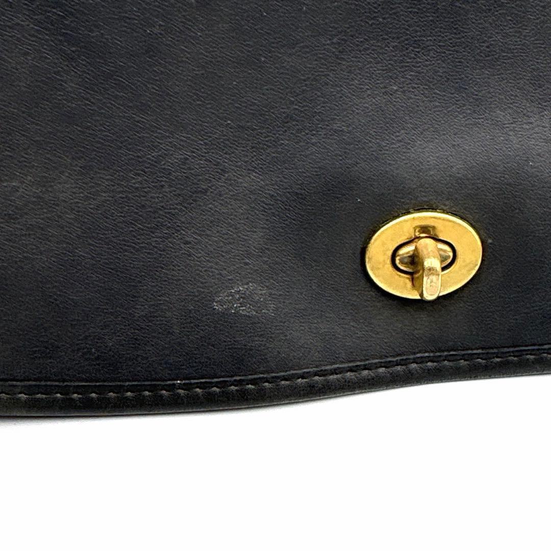 希少 USA製 オールドコーチ ショルダーバッグ ターンロック 紺 ネイビー