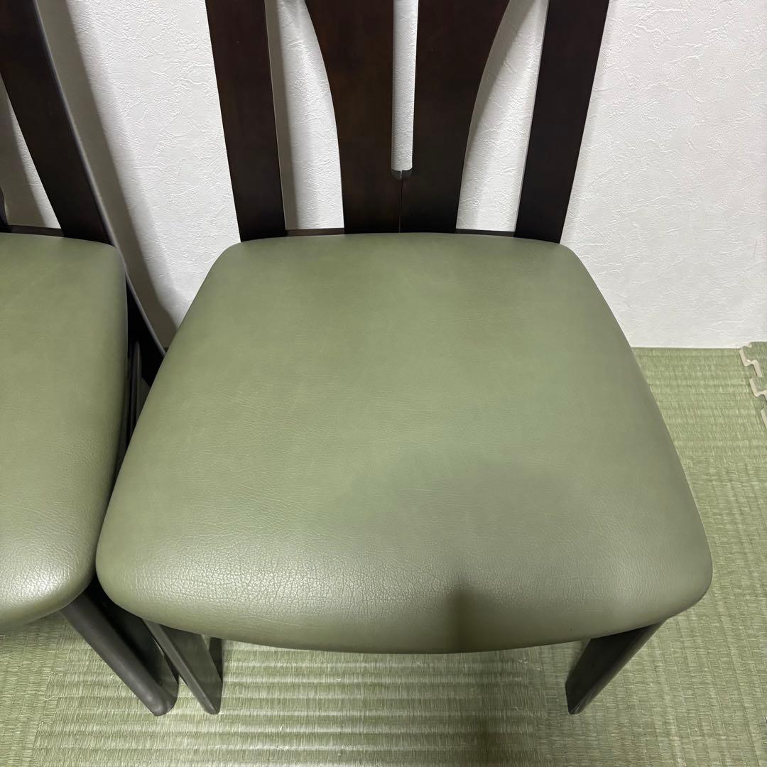 【希少】karimoku カリモク ダイニングチェア 2脚セット 木製 レザー