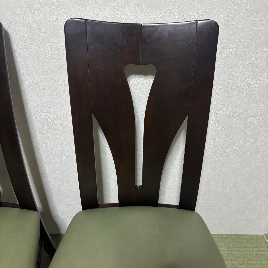 【希少】karimoku カリモク ダイニングチェア 2脚セット 木製 レザー