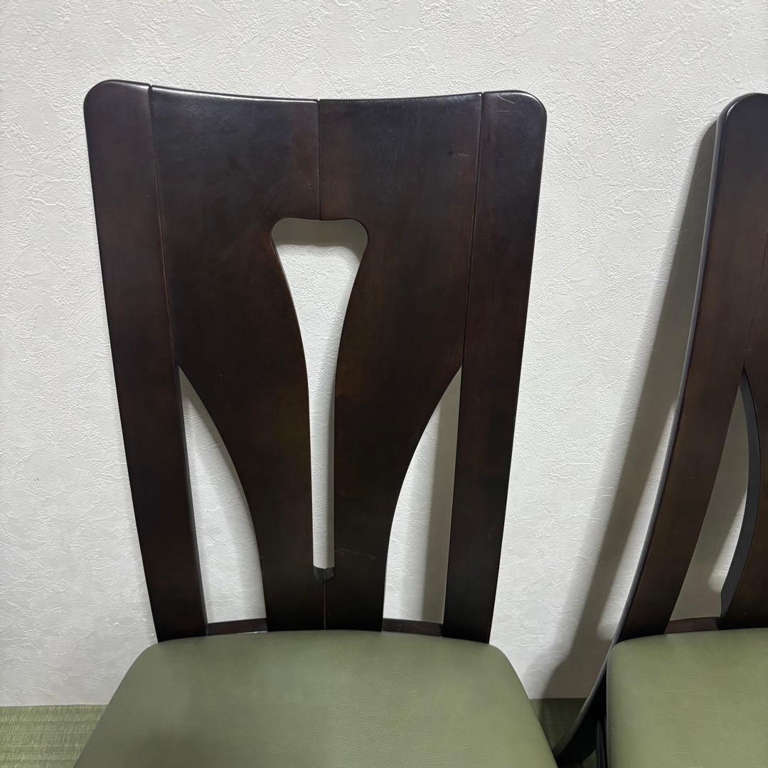 【希少】karimoku カリモク ダイニングチェア 2脚セット 木製 レザー