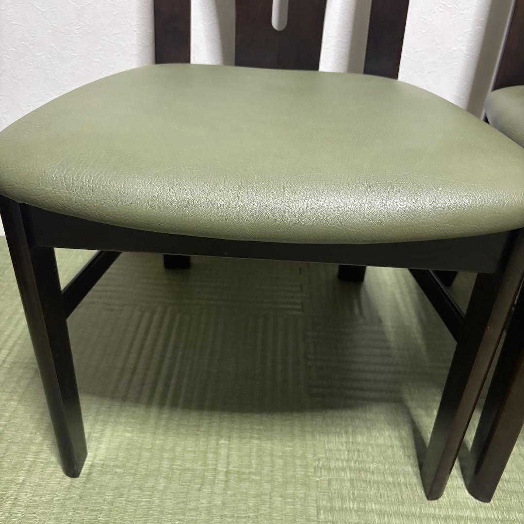 【希少】karimoku カリモク ダイニングチェア 2脚セット 木製 レザー