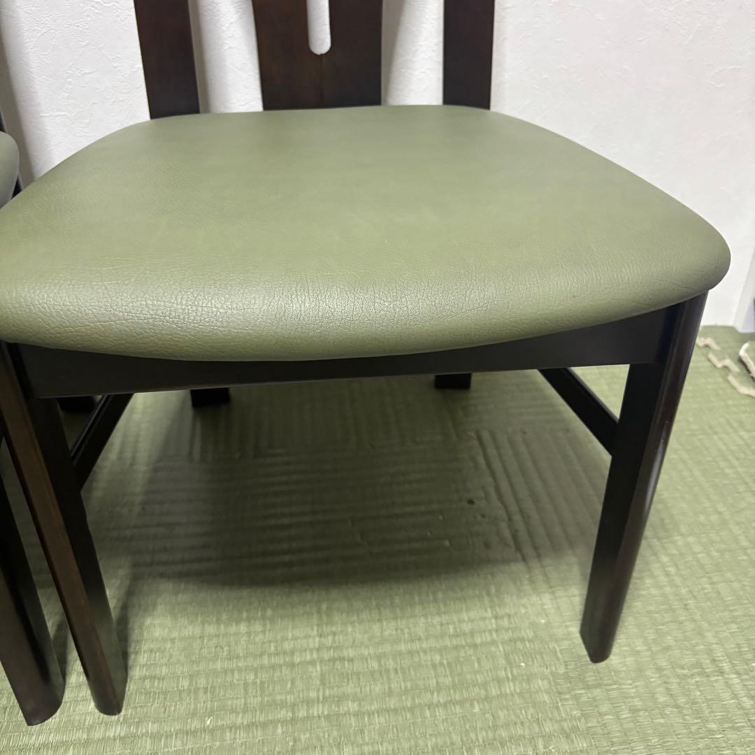 【希少】karimoku カリモク ダイニングチェア 2脚セット 木製 レザー